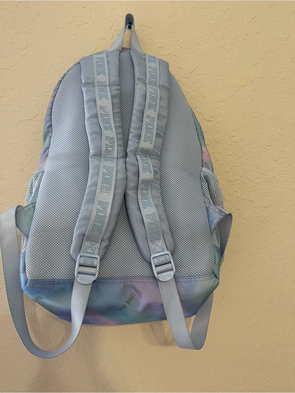 PINK Victoria's Secret Pastel Tie-Dye Backpack in Pink & Blue